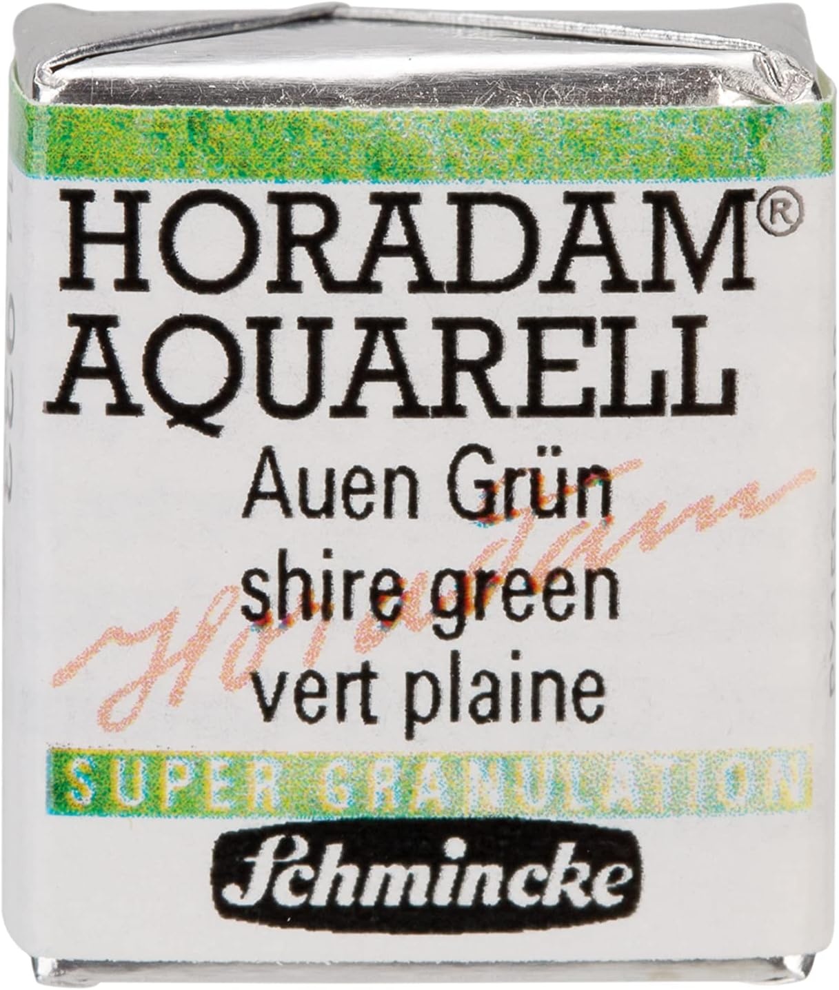 Schmincke – HORADAM® AQUARELL, Super Granulation, 14 916 044 Urban Yellow, 1/2 pans, very strong granulating colors, finest, super granulating watercolors(933 shire green)