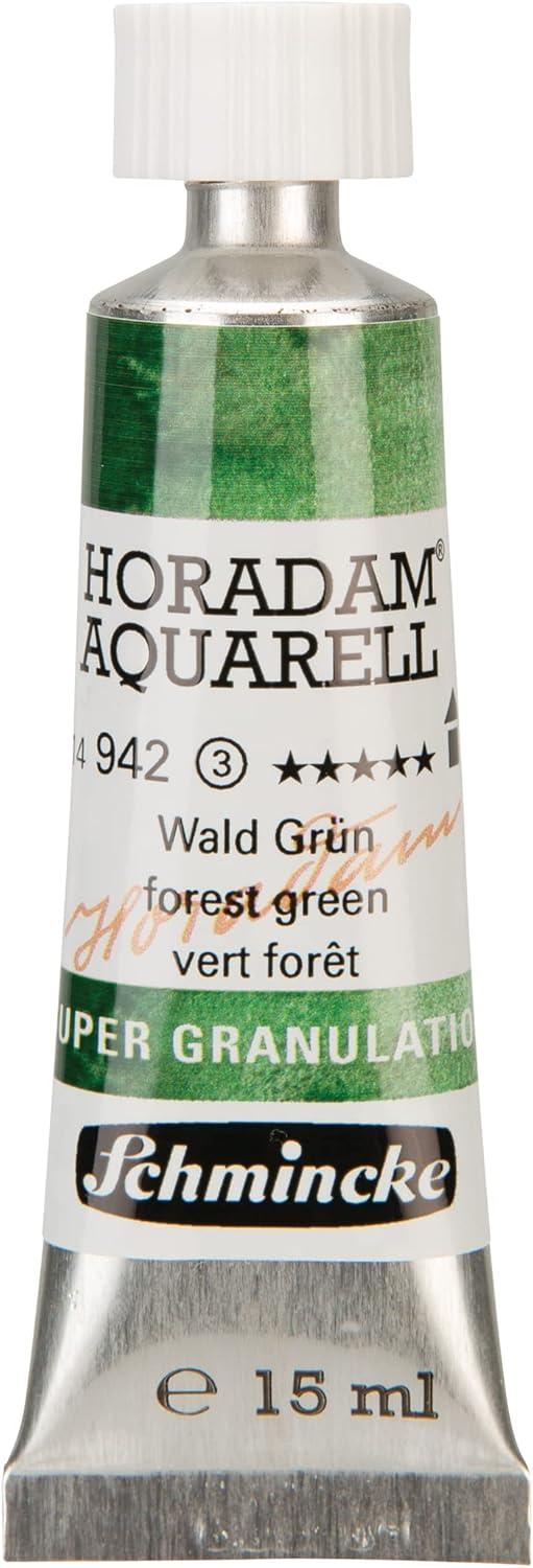 Schmincke – HORADAM® AQUARELL, Super Granulation, 14 983 006 Tundra Violet, 15 ml tube, very strong granulating colors, finest, super granulating watercolors(942 forest green)