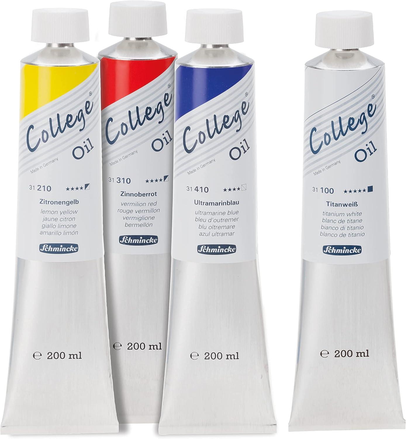 Schmincke – College Oil, Vermilion red in 200 ml tube, 31310015, Artists’ oil colors, proven artists’ pigments and natural vegetable oils, good lightfastness