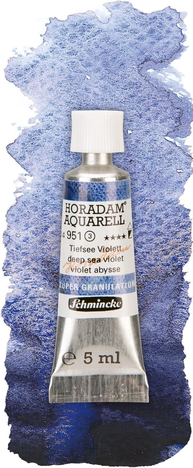 Schmincke Horadam® Aquarell, Super Granulation Trio Deep Sea 5 ml Tubes, 74 614 097, Cardboard Set, Very Strong Granulating Watercolors(Deep Sea)