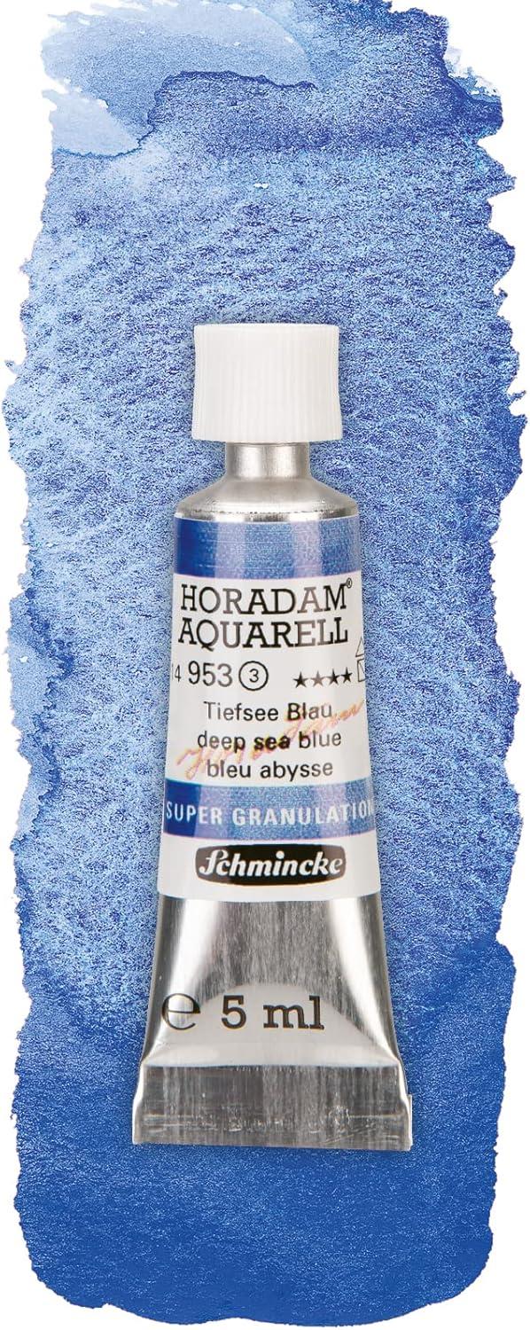 Schmincke Horadam® Aquarell, Super Granulation Trio Deep Sea 5 ml Tubes, 74 614 097, Cardboard Set, Very Strong Granulating Watercolors(Deep Sea)