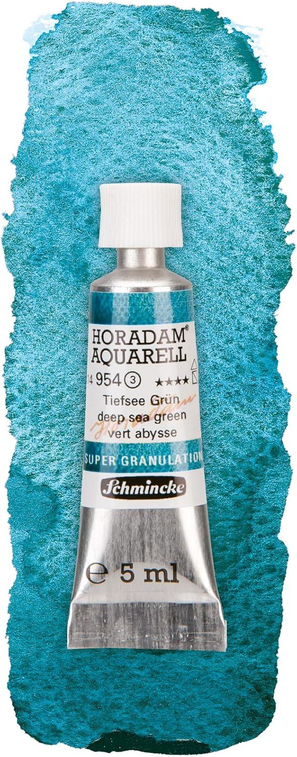 Schmincke Horadam® Aquarell, Super Granulation Trio Deep Sea 5 ml Tubes, 74 614 097, Cardboard Set, Very Strong Granulating Watercolors(Deep Sea)