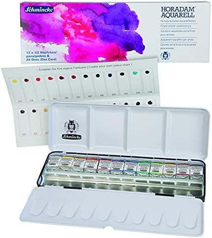 Schmincke Horadam Aquarell Metal 12 Color Half Pan Set