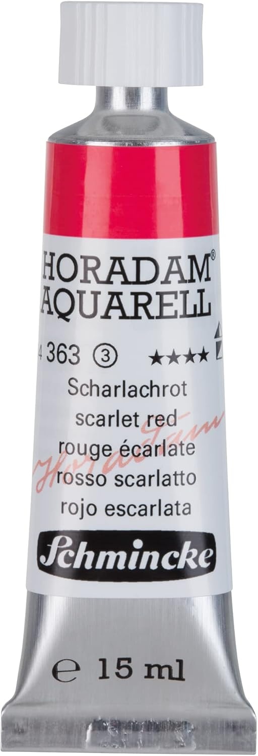 Schmincke – HORADAM® AQUARELL – finest artists’ watercolours, vanadium yellow – 15 ml(363 scarlet red)