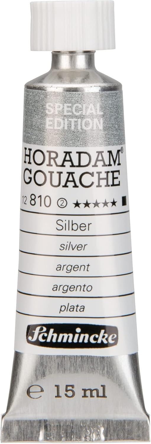 Schmincke – HORADAM® Gouache, helio turquoise, 478, 15 ml, finest gouache color, highest concentration of pigments, luminosity and depth of color(810 silver)