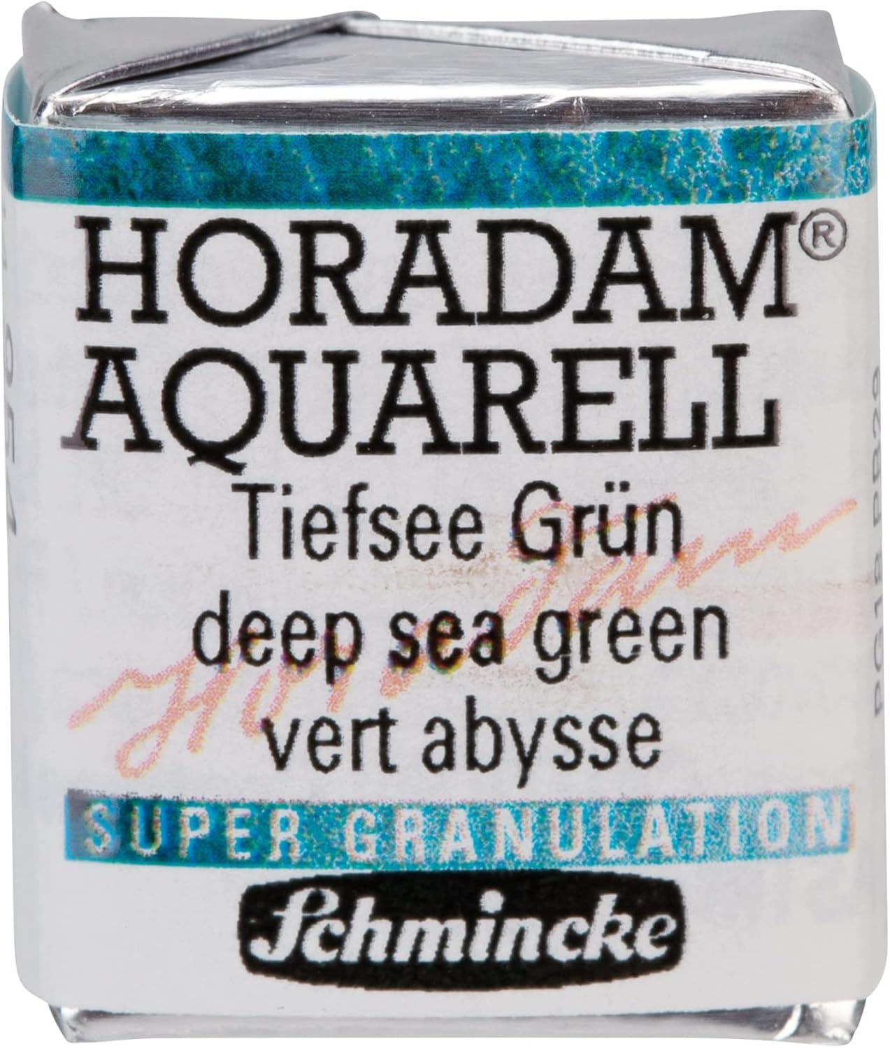 Schmincke – HORADAM® AQUARELL, Super Granulation, 14 916 044 Urban Yellow, 1/2 pans, very strong granulating colors, finest, super granulating watercolors(954 deep sea green)