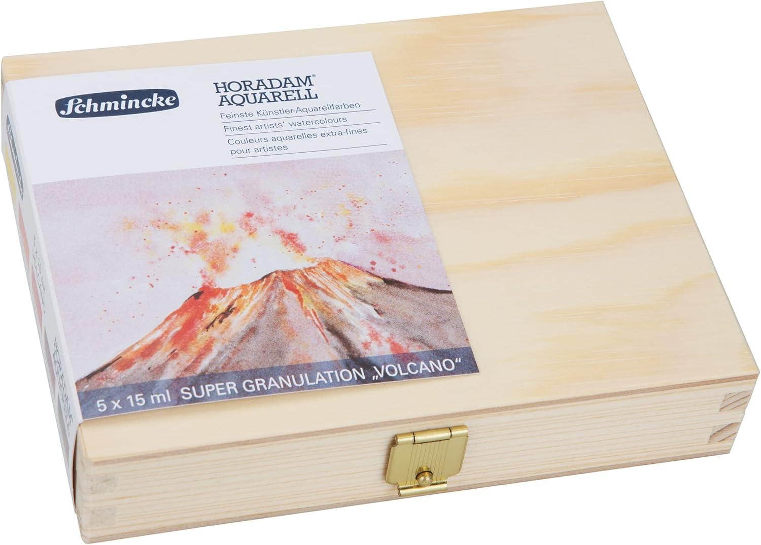 Schmincke Horadam® Aquarell, Super Granulation Trio Galaxy, 5 ml Tubes, 74 615 097, Cardboard Set, Very Strong Granulating colors, Finest, Super Granulating Watercolors(Volcano)