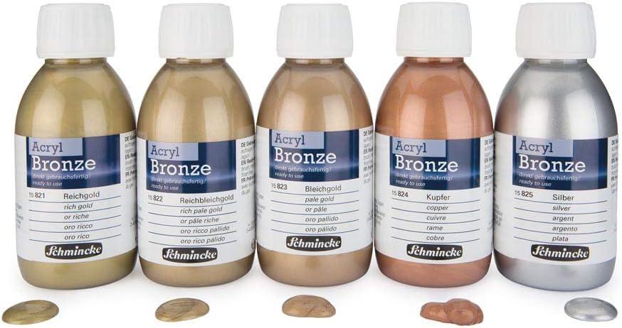 Schmincke – Oil bronze, rich gold, 50 ml, 15 801 024, for iridescent metallic effects on oil paintings, as well as pre-primed surfaces such as wood, metal, plaster(rich gold)