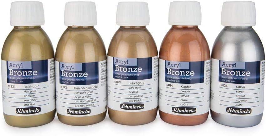 Schmincke – Oil bronze, rich gold, 50 ml, 15 801 024, for iridescent metallic effects on oil paintings, as well as pre-primed surfaces such as wood, metal, plaster(rich gold)