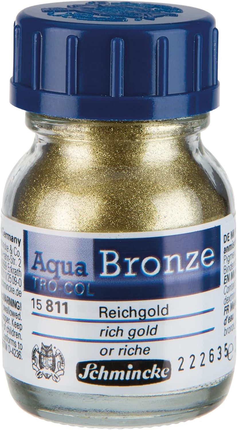 Schmincke – Oil bronze, rich gold, 50 ml, 15 801 024, for iridescent metallic effects on oil paintings, as well as pre-primed surfaces such as wood, metal, plaster(rich gold)