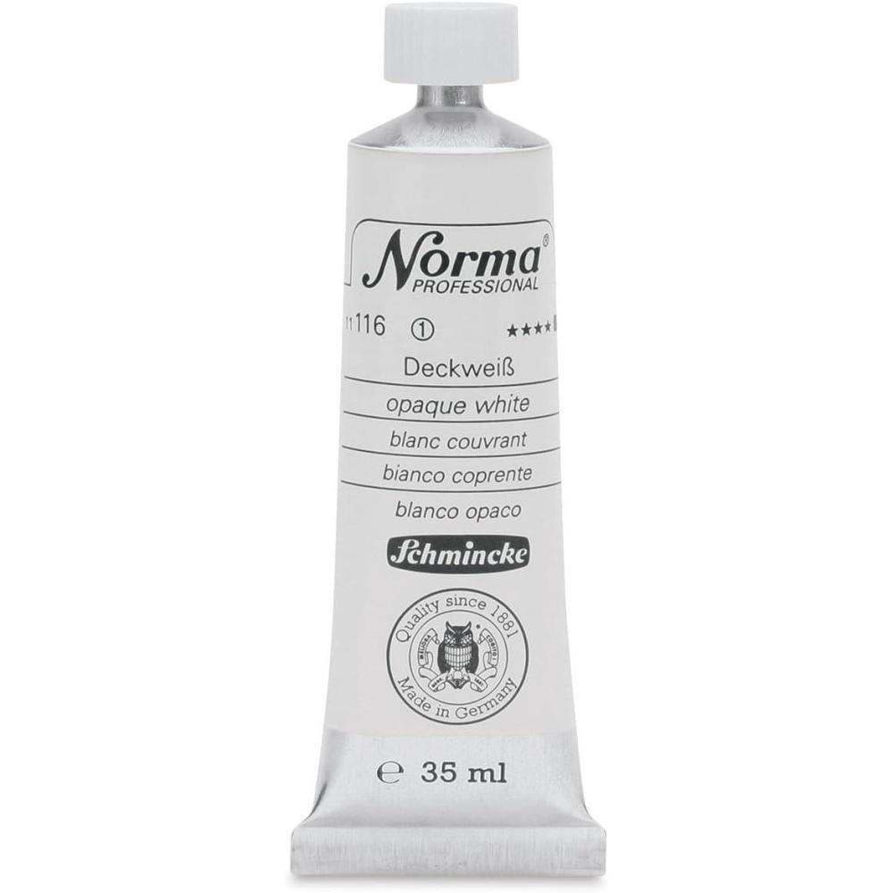 Schmincke Norma Professional 35 ml Paint, Opaque White (11116009)(Opaque White)