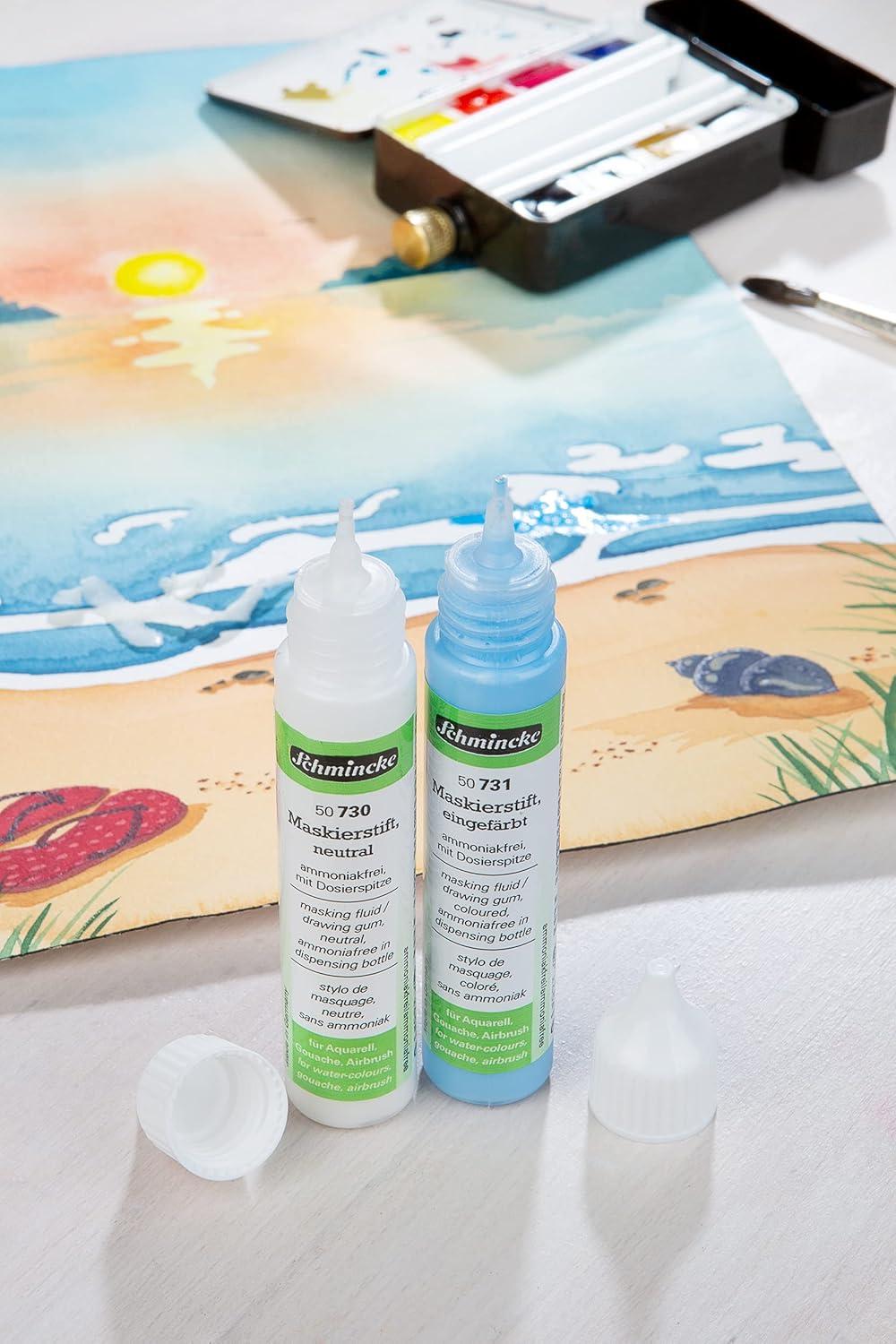Schmincke – Masking Pen neutral, 25 ml, 50 730 005, dispensing pen, colorless masking liquid for opaque areas of paintingson watercolor paper, smooth drawing cardboard, ammonia-free(0.84 Fl Oz (Pack of 1))