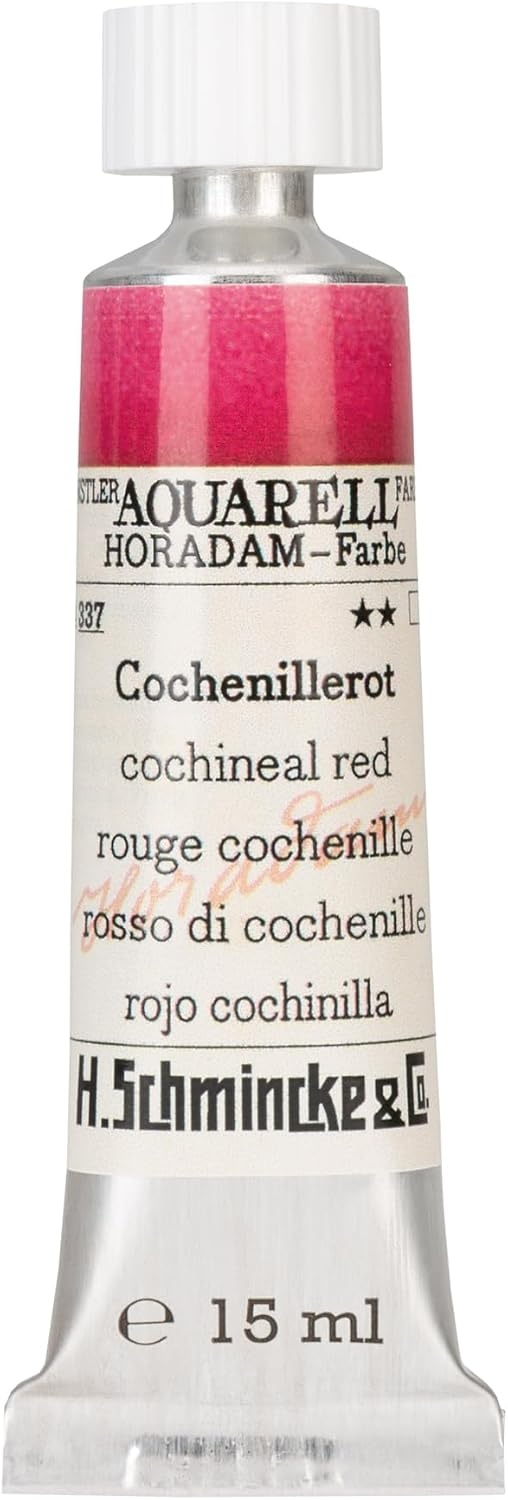 Schmincke – HORADAM® AQUARELL 74 337 006, Cochineal red, historical special shade, finest watercolors, retro, 15 ml tube …